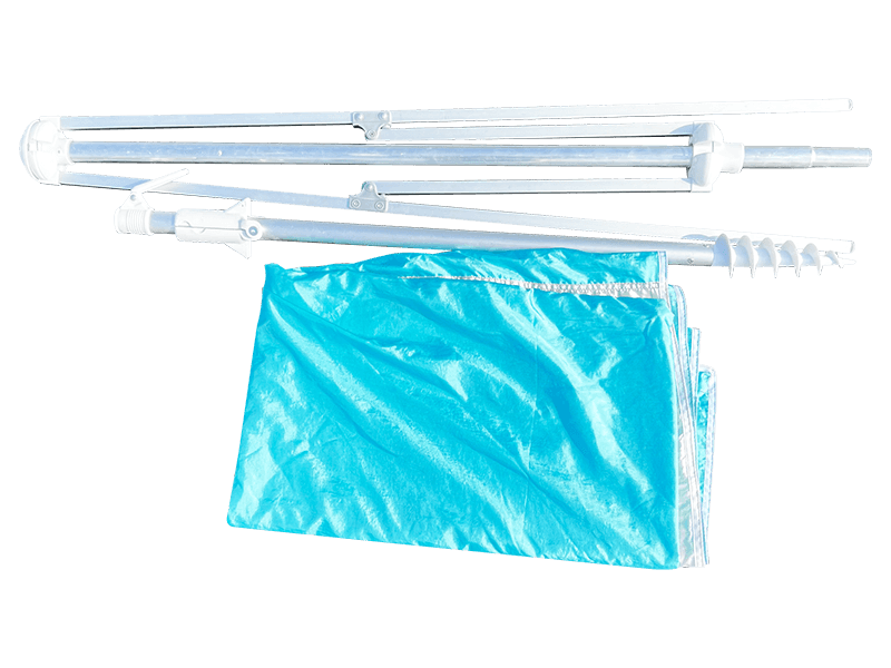 2,8*2,4M decoratieve strandparaplu met 2 ribben