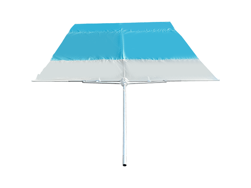 2,8*2,4M decoratieve strandparaplu met 2 ribben