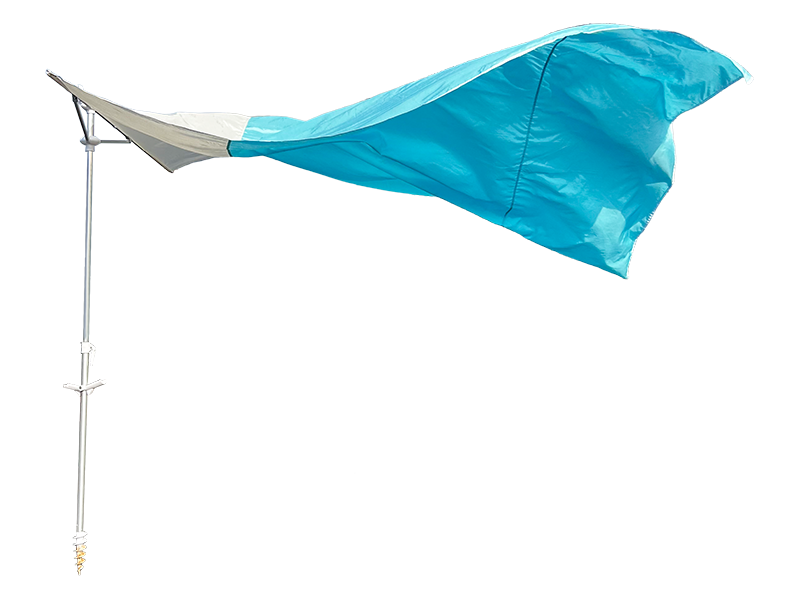 2,8*2,4M decoratieve strandparaplu met 2 ribben