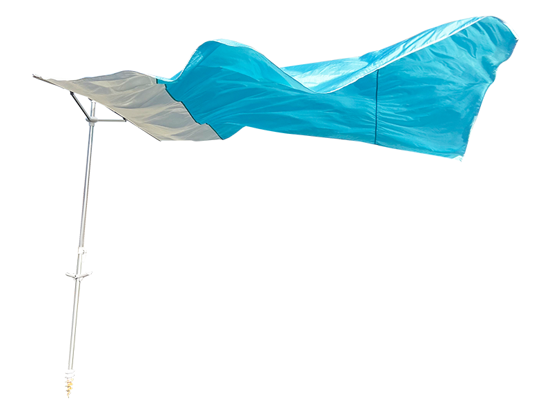 2,8*2,4M decoratieve strandparaplu met 2 ribben