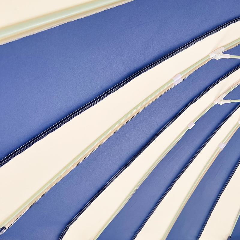 2,5 m blauw-witte patchwork pagodeparaplu