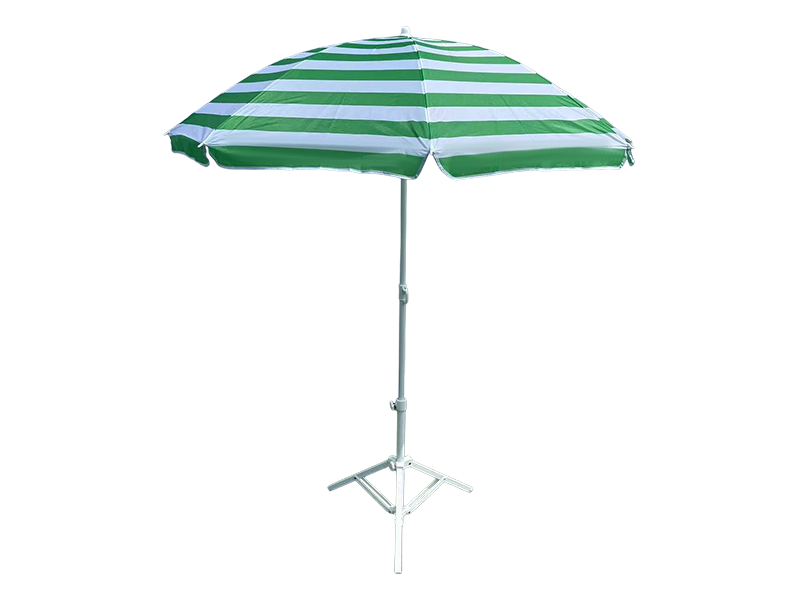 1,6 meter groen en wit gestreepte strandparasol met zonwering