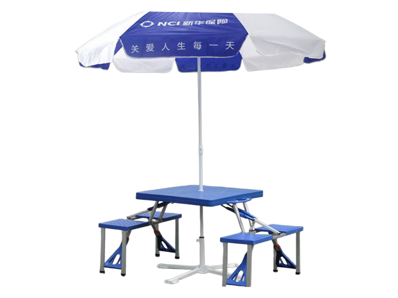 Buiten blauw en wit 2M strandparaplu